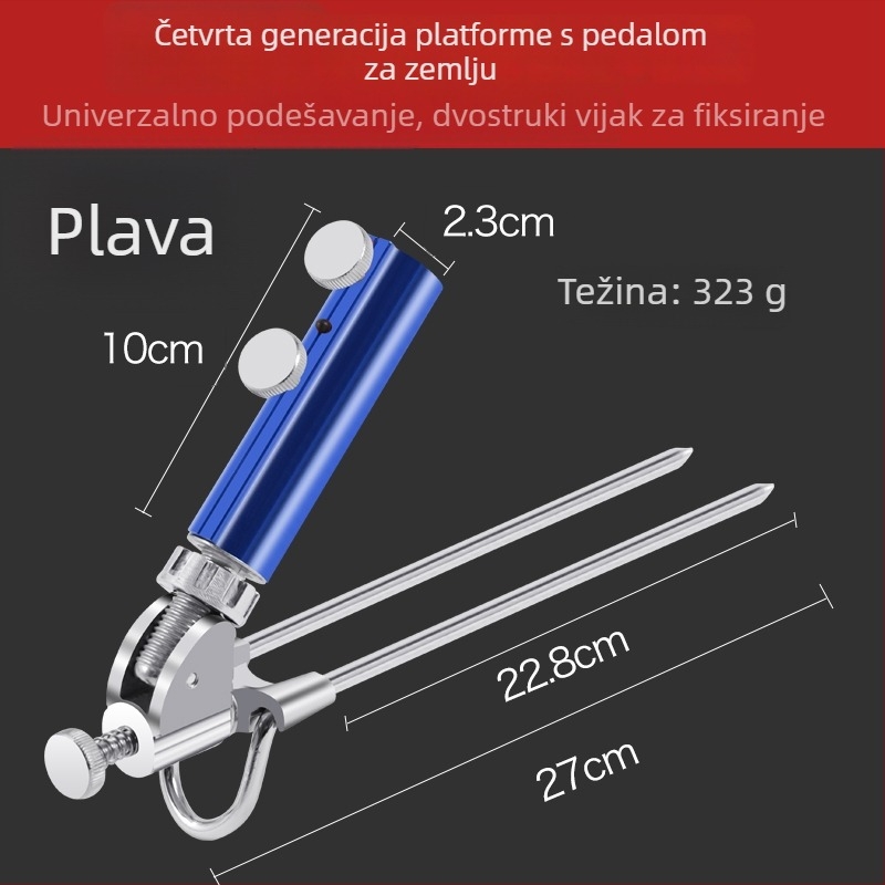 Držač za štap za pecanje na tlu, baza od aluminijske legure, nije sklopiv, nije okretan
