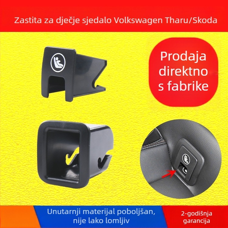 ISOFIX montažni sklop za stražnje sjedalo s panelom presvlake za dječji sjedalicu i donjim sigurnosnim kopčama, kompatibilan s VW Tuyue (2019–2024) i Skoda Cook (2018–2025) – Oukachi