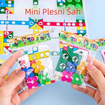 Mini letujuće šahovske set – Interaktivna obiteljska igra s slagalicom, plastični materijal, za djecu 4–6 godina, razvija inteligenciju i koordinaciju ruka-oko