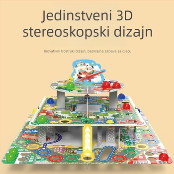 3D stolna igra Leteći šah - Tri sloja ploče, interakcija roditelj-dijete, plastični materijal, za uzrast 0–3 godina