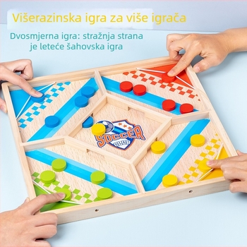 Drvena dvostruka igra za dva igrača: borbeni šah i leti šah – 2-u-1 dječja stolna igra
