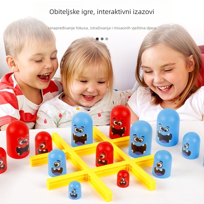 Dječja stolna igra s temom pjetla: povežite točke (tic-tac-toe) za djecu — plastika, Hao Han, uzrasti 4-6, 7-14 i 15-35, interakcija roditelj-dijete