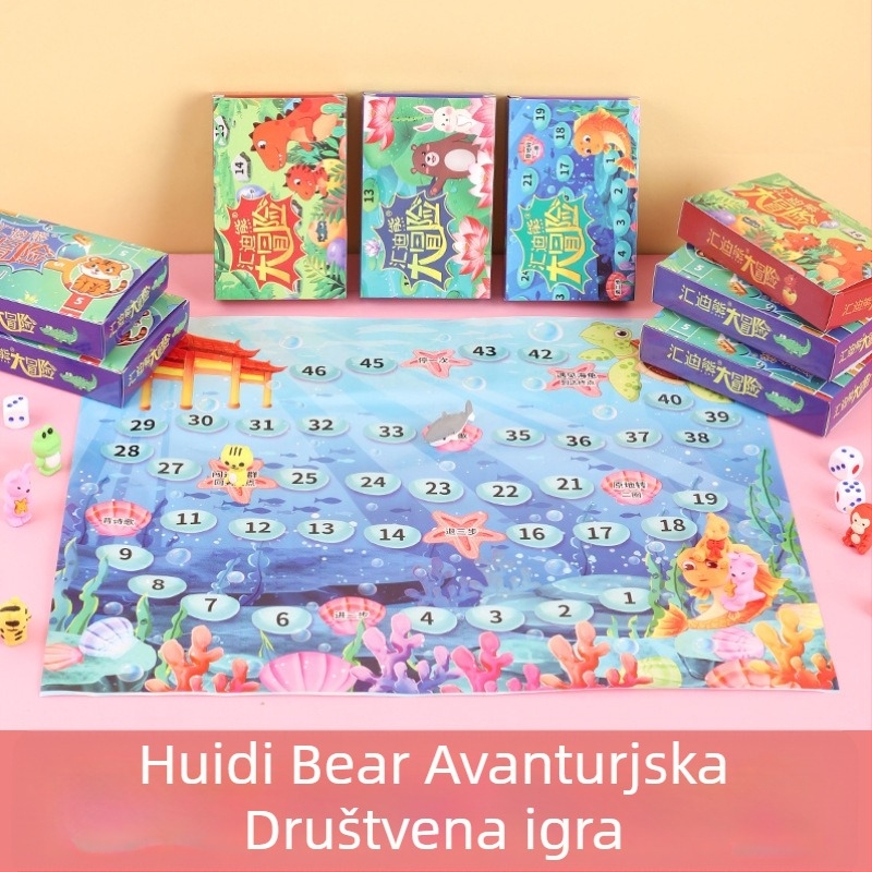Avanturistička društvena igra s šahovskim stilom zagonki za djecu, plastična konstrukcija, u kutiji, pogodna za dob 4–6 godina