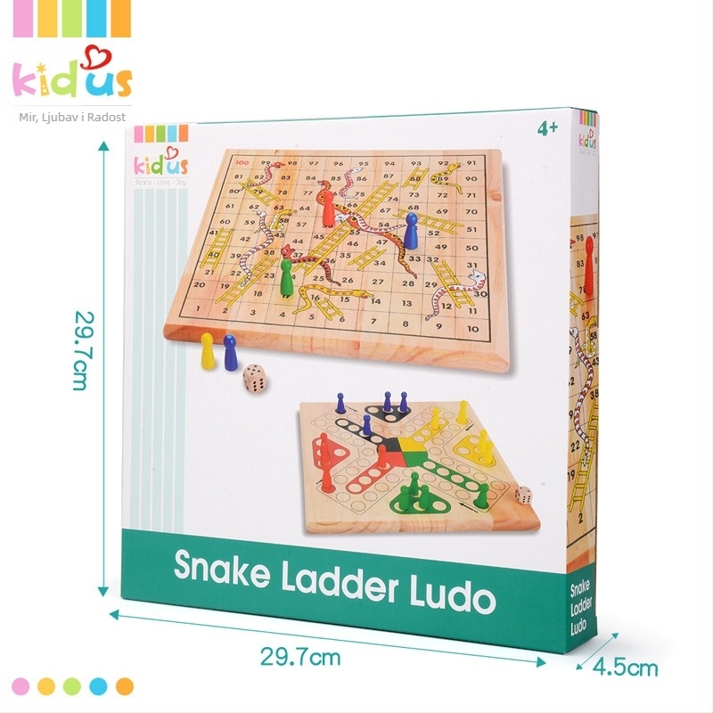 Drvena igra šah i Ludo za djecu - roditeljsko-djecja interaktivna edukativna igra (Materijal: borovina; Brand: kidus; Kategorija: društvene igre šah; Podrijetlo: Lishui; 3C: Drvene igračke do 14 godina)