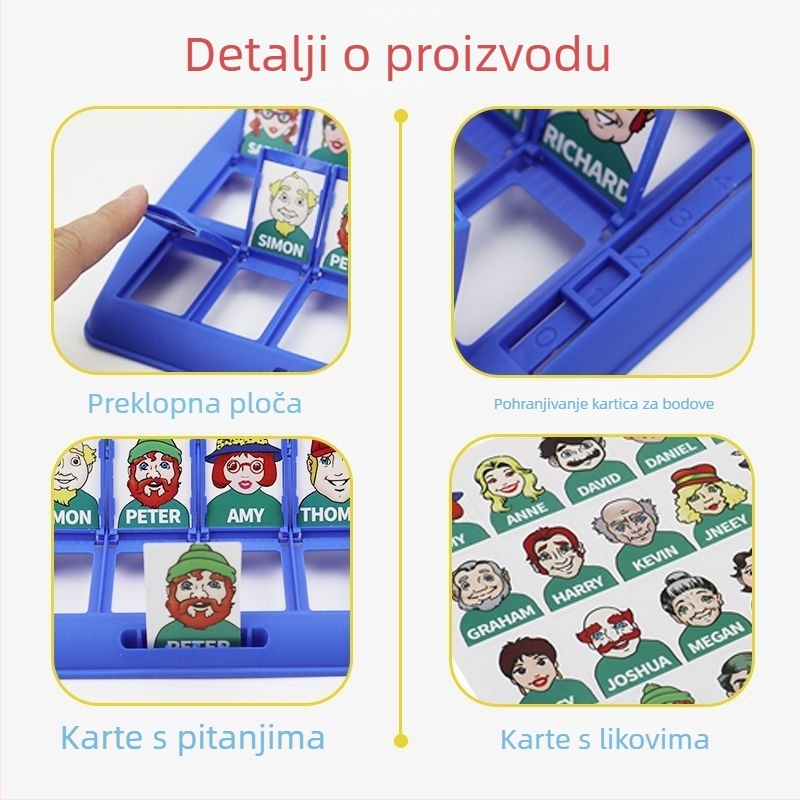Guess Who I Am Karti Igra – Dvostruka stolna igra za razvoj koncentracije i inteligencije, za starije osobe