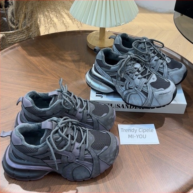 Ženske tenisice s PU gornjim dijelom, povećanje visine, prednje vezivanje