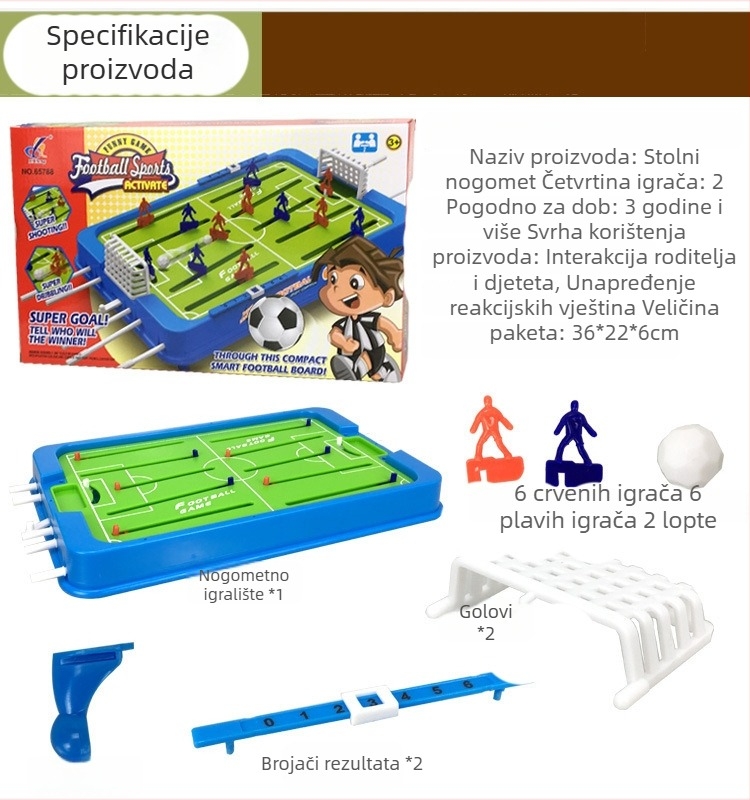Stolna nogometna igra za djecu – interaktivna obiteljska igračka, plastični materijal, unutarnji rekreacijski proizvod, uzrast 4–6 godina