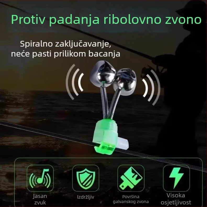 Zvono za morski ribolov sa senzorom i noćnim svjetlom, alarm protiv ispuštanja — Marka: Friendly; Kod proizvoda: HQ; Materijal: Drugo; Licencirane privatne marke: Ne
