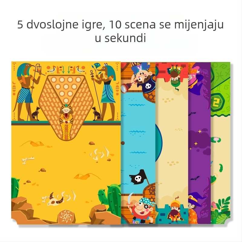 Igra s katapultom za dva igrača na stolu – drvena, brenda QZM, za uzrast 4–14 godina, potiče koordinaciju ruka-oko i interakciju roditelj-dijete