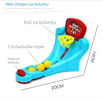 Desktop košarka igra s prstnom katapultom — edukativna igra za koordinaciju ruka-oko, plastika, za djecu 4–6 godina, interaktivno roditeljsko igranje