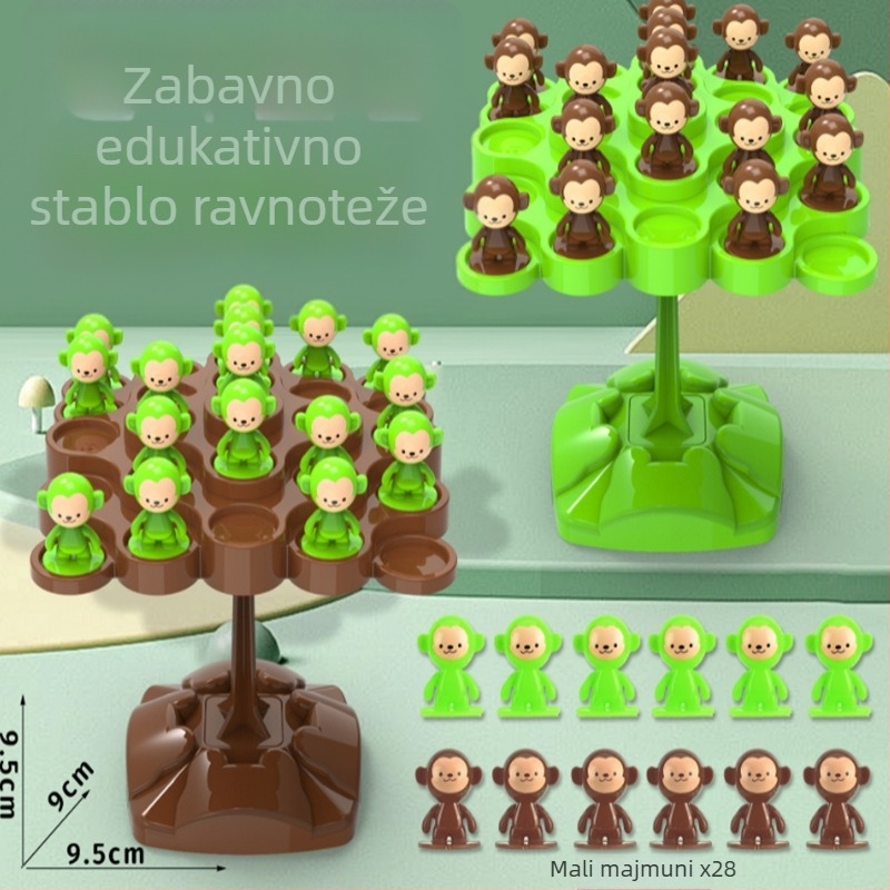 Majmunovo stablo ravnoteže: Društvena igra za koncentraciju (plastika • unutarnja upotreba • uzrast 7–14 godina • razvija vid i koordinaciju ruka-oko)