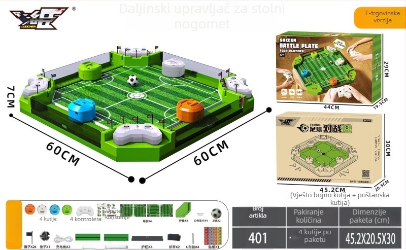 Igra stolnog nogometa za djecu – edukativna, interakcija roditelj-dijete, višeigračko borba na stolu, ABS materijal, uzrast 7–14 godina