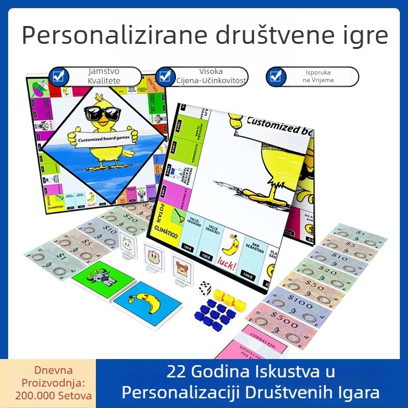 Trosgra s obiteljskom interakcijom i prilagođavanjem Monopoly – poticanje intelektualnog razvoja, kartice od laminiranog papira, pakiranje u bočnoj kutiji, uzrast 4–14