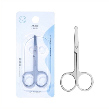 Škare za obrve, okrugla glava, nehrđajući čelik, model SY1025, za oblikovanje obrva