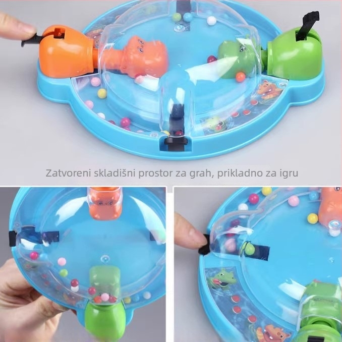 Stolna igra Hippo-Frog Eating Beans — multiplayer za roditelje i djecu, plastika, dobi 4–14 godina, Hua Mei Le