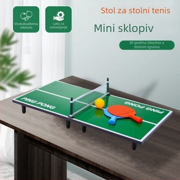 Runwei Drveni interni sklopivi stolni tenis stol – roditeljska i dječja igra, drvena konstrukcija, uzrast 7–14 i 15–35
