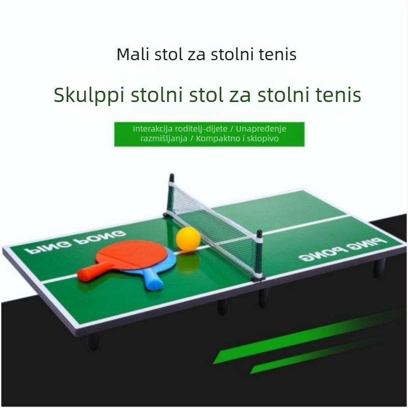 Runwei Drveni interni sklopivi stolni tenis stol – roditeljska i dječja igra, drvena konstrukcija, uzrast 7–14 i 15–35
