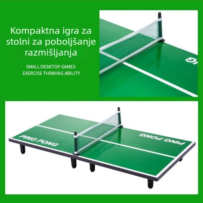 Runwei Drveni interni sklopivi stolni tenis stol – roditeljska i dječja igra, drvena konstrukcija, uzrast 7–14 i 15–35