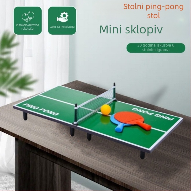 Runwei Drveni interni sklopivi stolni tenis stol – roditeljska i dječja igra, drvena konstrukcija, uzrast 7–14 i 15–35
