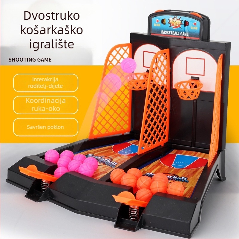 Stolni prstni košarkaški pokretač – Interaktivna multiplayer igračka (plastika; za djecu 4–6 godina; unutarnja uporaba)