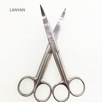 Zakrivljene kozmetičke škare za obrve i trepavice, oštrim vrhom – nehrđajući čelik