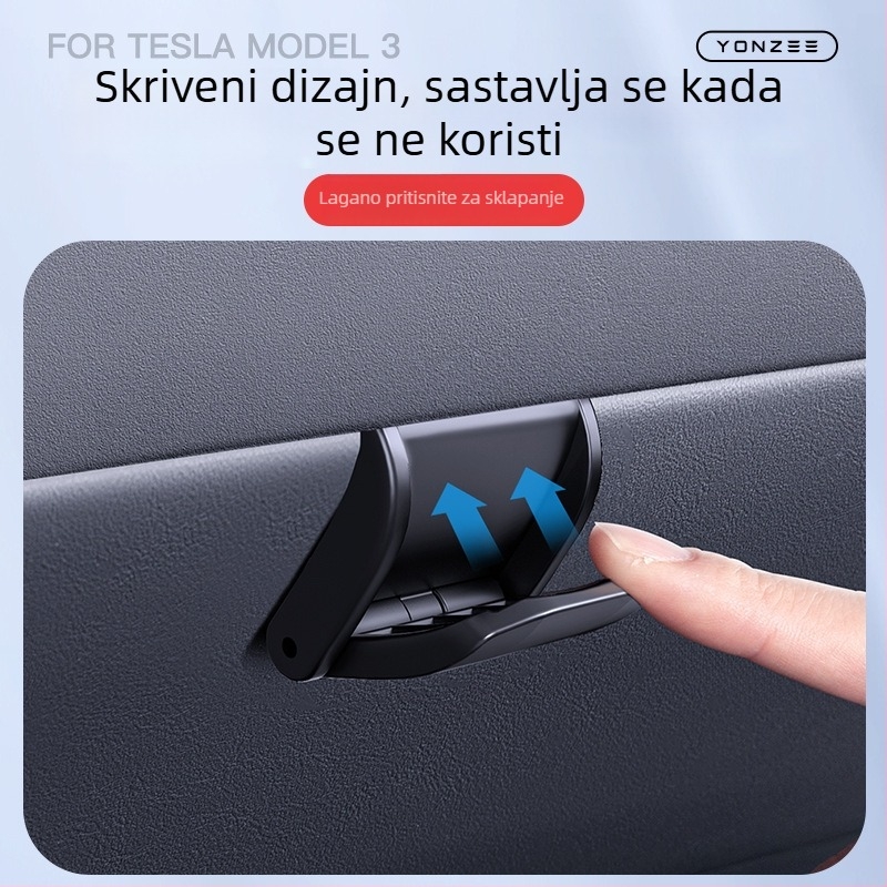 YZ ABS Držač kuka za instrument ploču – unutarnji panel vrata, Tesla Refreshed Model 3/Y/YL – Snap-in montaža