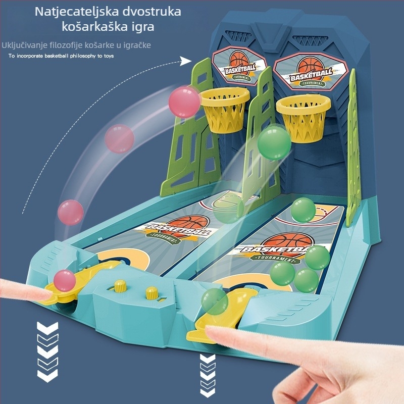 Dječja stolna igra košarke s katapultom za prst – za dva igrača, interaktivna edukativna igra, plastika