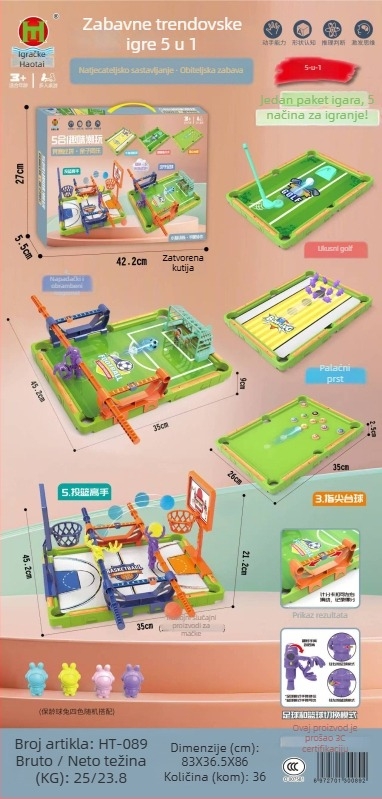 Pet u jednoj interaktivnoj stolnoj igri nogometa za dva igrača – edukativna puzzle igra od plastike za uzrast 15–35