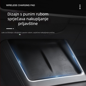 Tesla Model 3/Y središnja konzola bežično punjenje panel s protukliznom silikonskom podlogom, prilagodljivo, mogućnost otiska logotipa