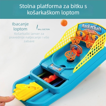 Višenamjenski stolni igraći stroj — interaktivna roditeljsko-dječja košarka ploča za učenje, potiče koordinaciju ruka-oko, kognitivni razvoj i osjetilne vještine; materijal: plastika; klasifikacija: biliardski stol; pogodno za dob 0–14 godina.