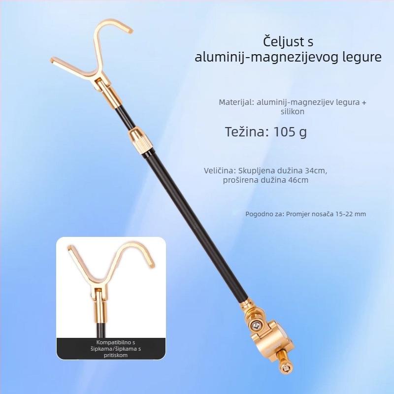 Držač za štapove s zadnjim vješanjem - aluminijska legura, višestruka rotacija, nije sklopiv