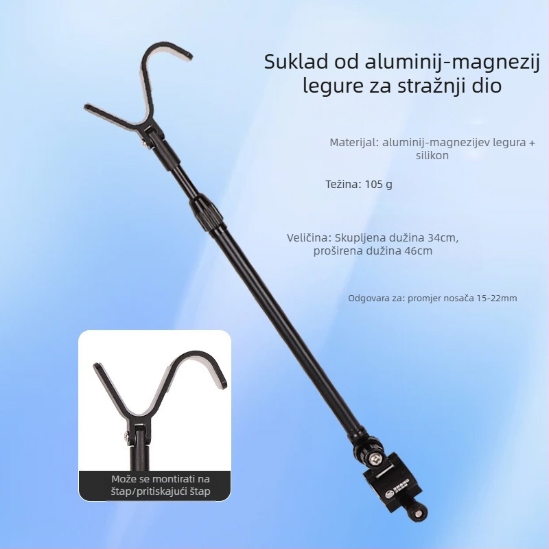 Držač za štapove s zadnjim vješanjem - aluminijska legura, višestruka rotacija, nije sklopiv