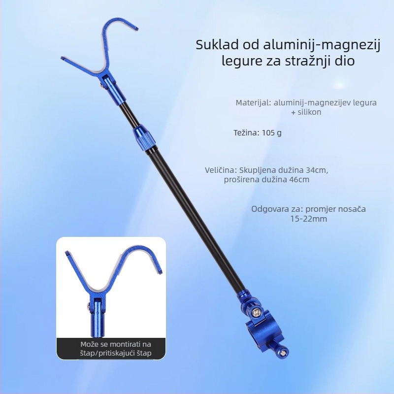 Držač za štapove s zadnjim vješanjem - aluminijska legura, višestruka rotacija, nije sklopiv