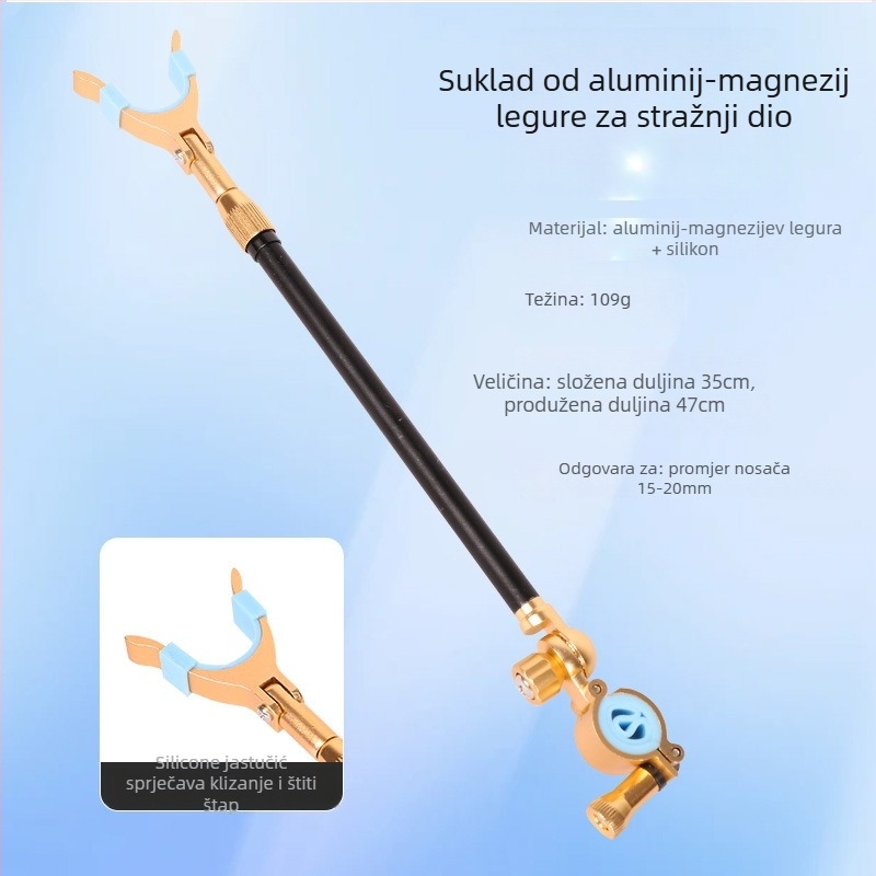 Držač za štapove s zadnjim vješanjem - aluminijska legura, višestruka rotacija, nije sklopiv