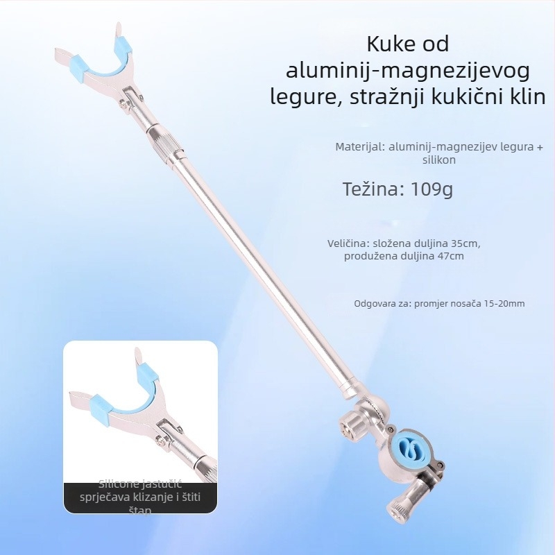 Držač za štapove s zadnjim vješanjem - aluminijska legura, višestruka rotacija, nije sklopiv