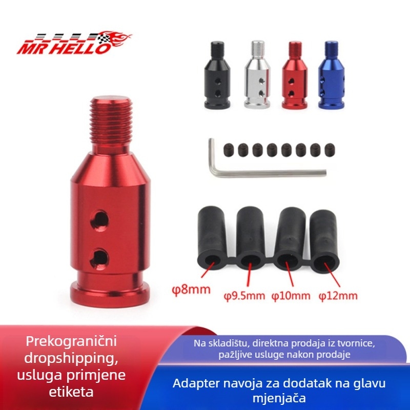 Adapter ručice mjenjača s konverterom navoja i limiterom; materijal: aluminijska legura, ABS, krom; instalacija: snap-on; kompatibilno s središnjom konzolom