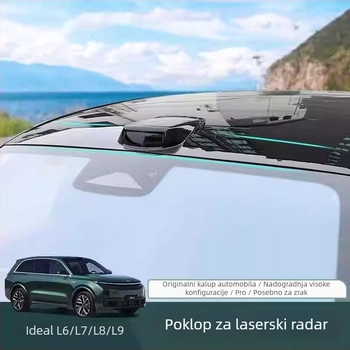 Vanjski komplet za modifikaciju automobila: lažni LiDAR poklopac za krov i dekorativni okvir oko njega (Brand: Horse friend; Model: Ideal L6L7L8L9; Bez prilagodbe)