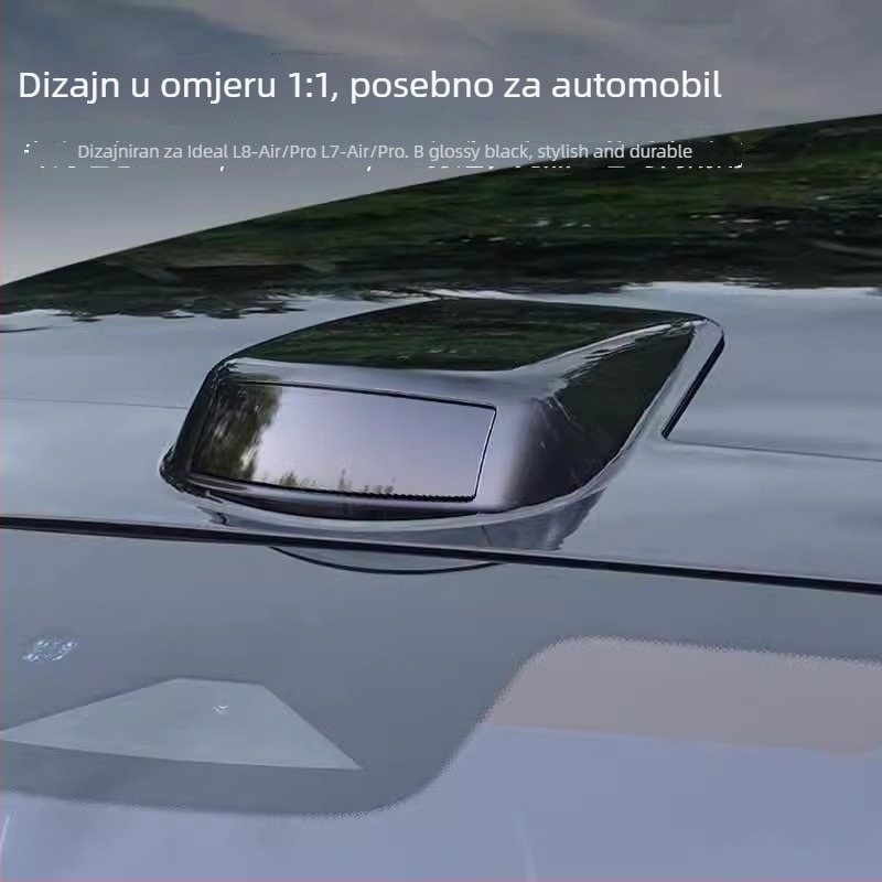 Vanjski komplet za modifikaciju automobila: lažni LiDAR poklopac za krov i dekorativni okvir oko njega (Brand: Horse friend; Model: Ideal L6L7L8L9; Bez prilagodbe)