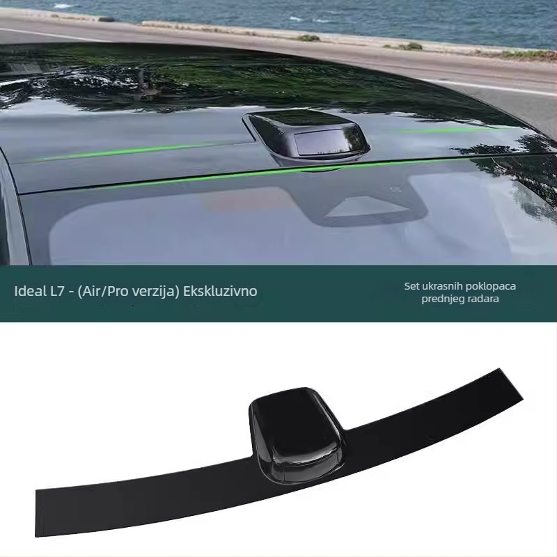 Vanjski komplet za modifikaciju automobila: lažni LiDAR poklopac za krov i dekorativni okvir oko njega (Brand: Horse friend; Model: Ideal L6L7L8L9; Bez prilagodbe)