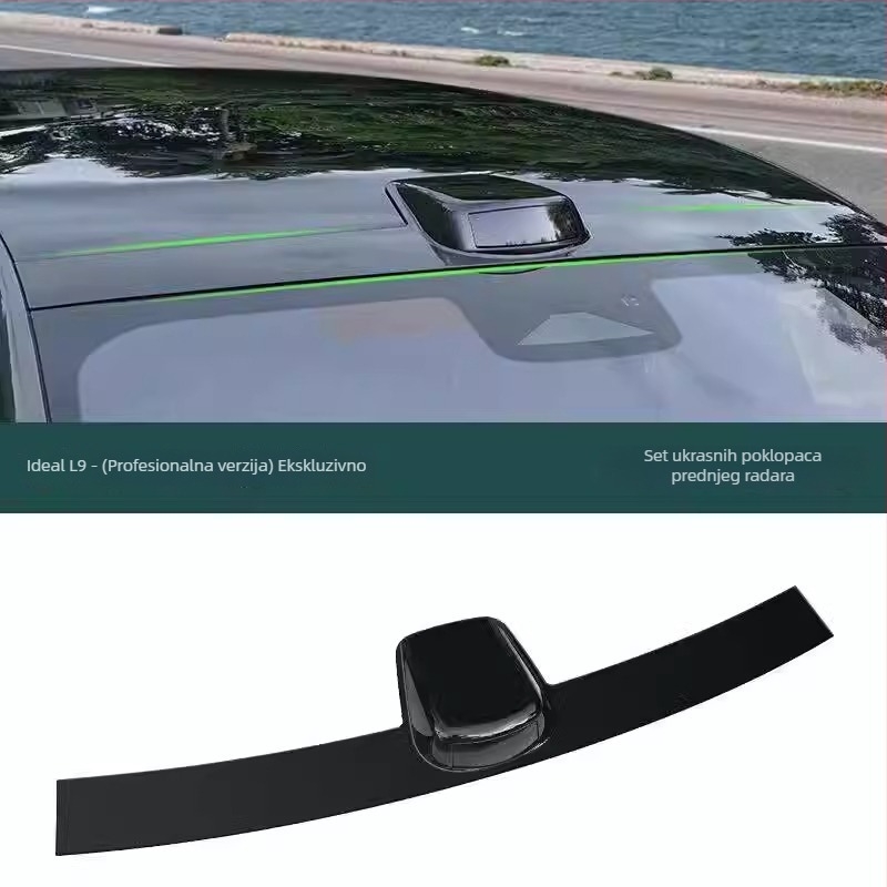 Vanjski komplet za modifikaciju automobila: lažni LiDAR poklopac za krov i dekorativni okvir oko njega (Brand: Horse friend; Model: Ideal L6L7L8L9; Bez prilagodbe)