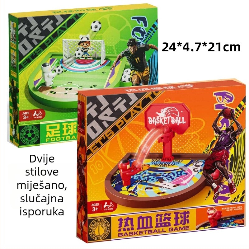 Plastični stolni nogomet za djecu – za dva igrača, interaktivna obiteljska igra, funkcija izbacivanja lopte, za djecu od 4 do 6 godina