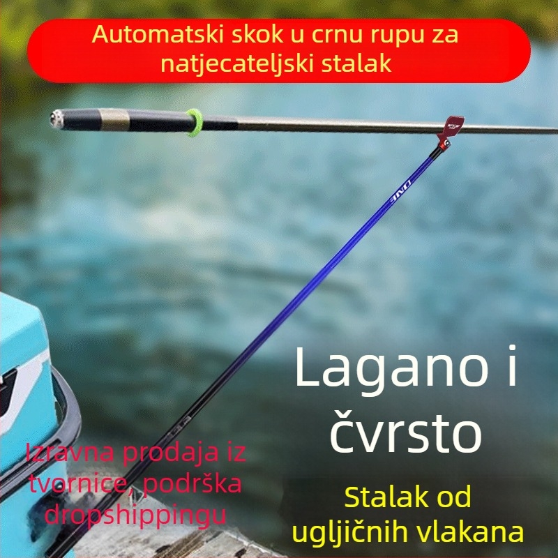 Giant Fin King tornjasti držač štapa za pecanje — karbonski, baterijski, ne rotira, bez preklapanja