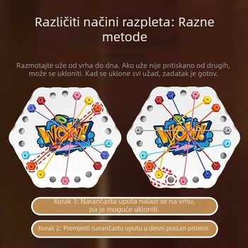 Društvena igra za treniranje mozga i interakciju roditelj–dijete — Untie Rope Challenge, trokutna strategija, koordinacija ruka-oko, edukativna igra (uzrast 4–6 godina)