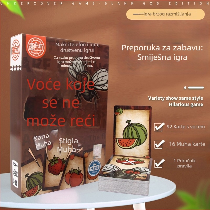 Društvena igra s kartama – edukativna slagalica za djecu, interakcija roditelj-dijete, razvija intelekt i koordinaciju ruke i oka, šarena kutija, za dob djece 7-14 i 15-35