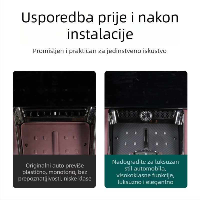 Automobilski kvarcni sat za središnju konzolu, ABS, model z9056, tiskano logo