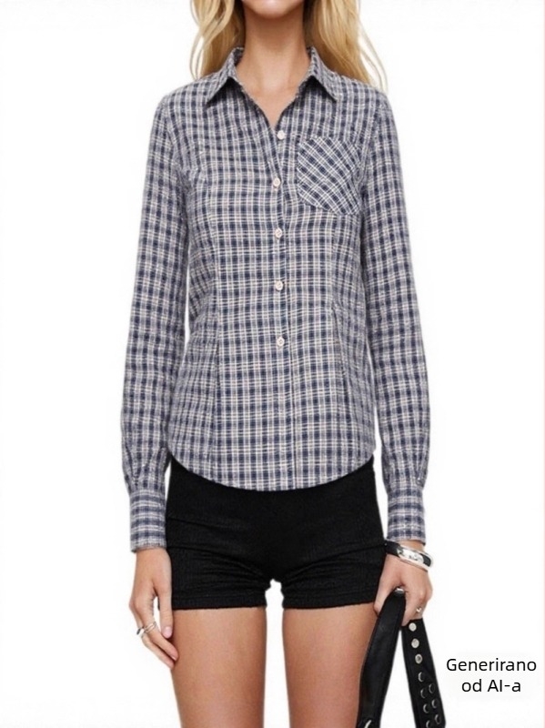 Ženska košulja; Poliester; Kratki rukavi; Ovratnik s reverom; Slim fit; Ulični stil (Poliester; Kratki rukavi; Ovratnik s reverom; Slim fit; Ulični stil)