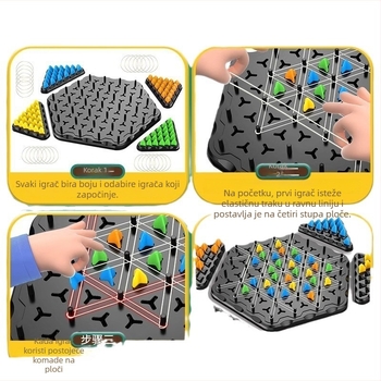 Plastični lančani trokutasti šah-puzzle za djecu, Shengwang marka, logička igra koja potiče razmišljanje, uzrast 4–14.