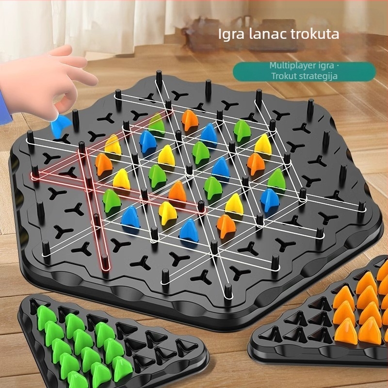 Plastični lančani trokutasti šah-puzzle za djecu, Shengwang marka, logička igra koja potiče razmišljanje, uzrast 4–14.