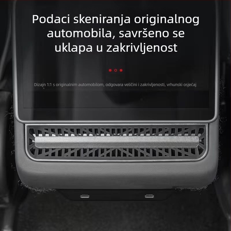 ABS zaštitni poklopac stražnjeg izlaza zraka za Tesla Model 3 (Nova verzija) – dekorativni unutarnji dodatak, mogućnost ispisa logotipa