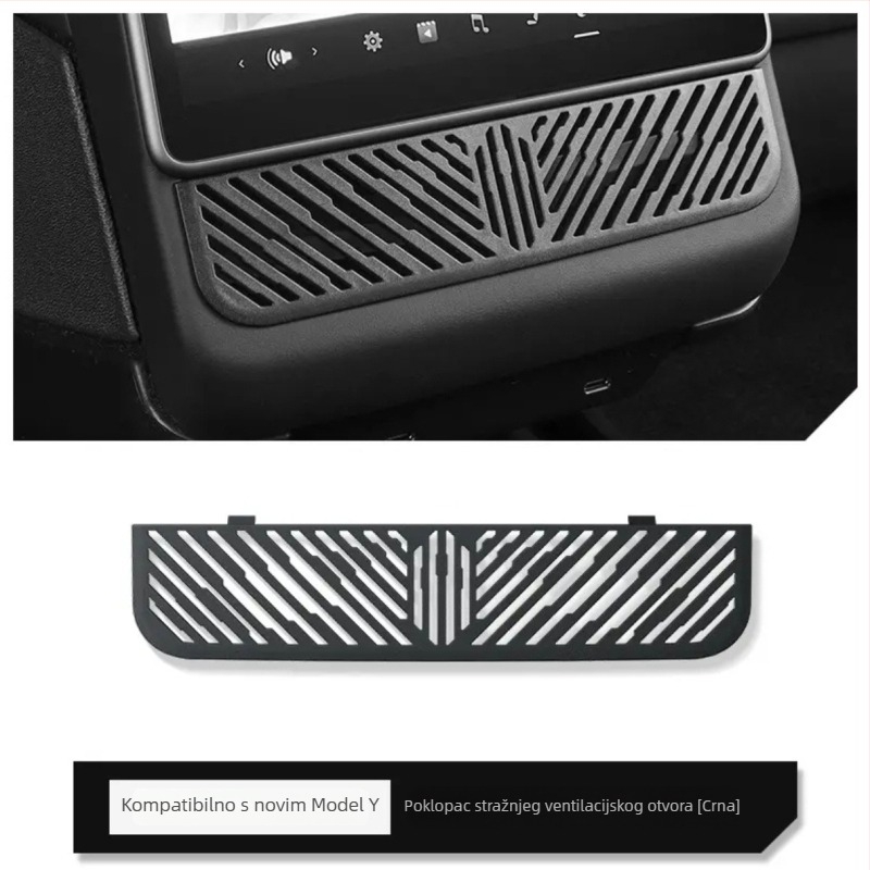 ABS zaštitni poklopac stražnjeg izlaza zraka za Tesla Model 3 (Nova verzija) – dekorativni unutarnji dodatak, mogućnost ispisa logotipa